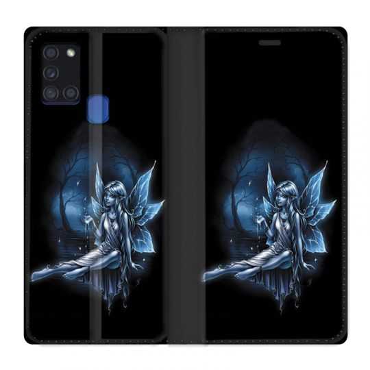 Housse cuir portefeuille pour Samsung Galaxy A21S Fee Bleu