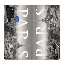 Housse cuir portefeuille pour Samsung Galaxy A21S France Paris Vintage