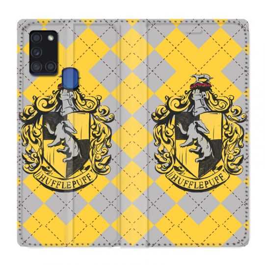 Housse cuir portefeuille pour Samsung Galaxy A21S WB License Harry Potter Hufflepuff