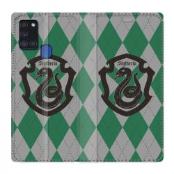 Housse cuir portefeuille pour Samsung Galaxy A21S WB License Harry Potter Slytherin