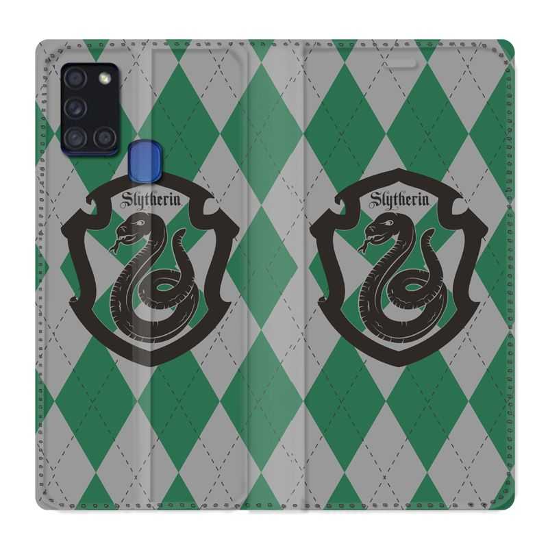 Housse cuir portefeuille pour Samsung Galaxy A21S WB License Harry Potter Slytherin