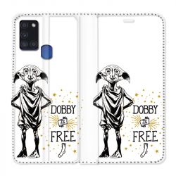 Housse cuir portefeuille pour Samsung Galaxy A21S WB License Harry Potter Dobby Free B
