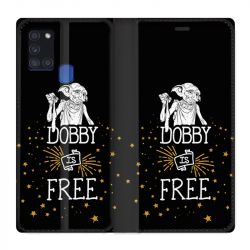Housse cuir portefeuille pour Samsung Galaxy A21S WB License Harry Potter Dobby Free N