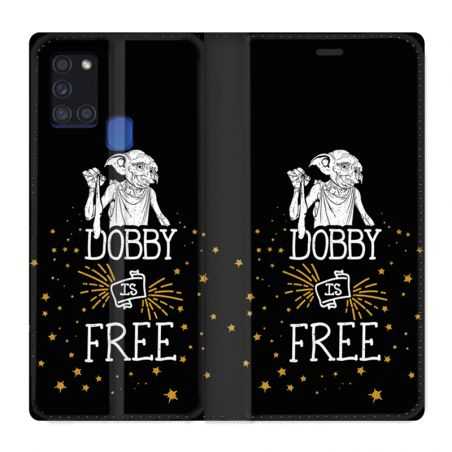Housse cuir portefeuille pour Samsung Galaxy A21S WB License Harry Potter Dobby Free N