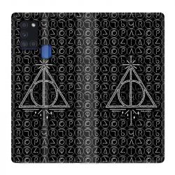 Housse cuir portefeuille pour Samsung Galaxy A21S WB License Harry Potter Triangle noir