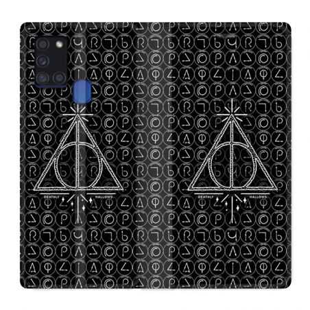 Housse cuir portefeuille pour Samsung Galaxy A21S WB License Harry Potter Triangle noir