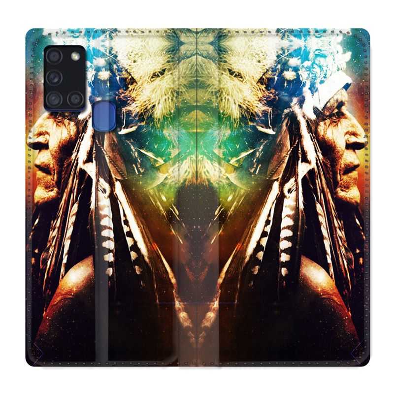 Housse cuir portefeuille pour Samsung Galaxy A21S Indien