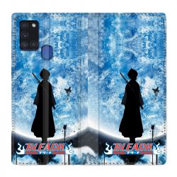 Housse cuir portefeuille pour Samsung Galaxy A21S Manga Bleach Lune