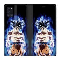 Housse cuir portefeuille pour Samsung Galaxy A21S Manga Dragon Ball Sangoku Noir