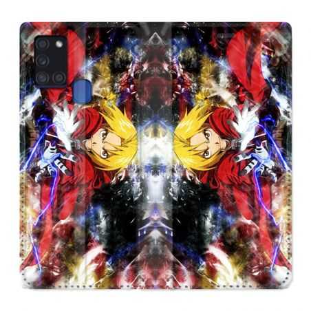 Housse cuir portefeuille pour Samsung Galaxy A21S Manga Full Alchemist Color