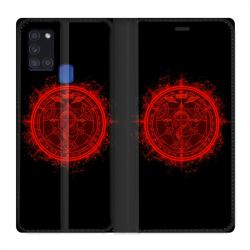 Housse cuir portefeuille pour Samsung Galaxy A21S Manga Full Alchemist Logo