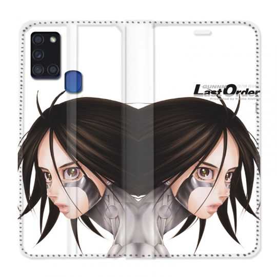 Housse cuir portefeuille pour Samsung Galaxy A21S Manga Gunm Gally