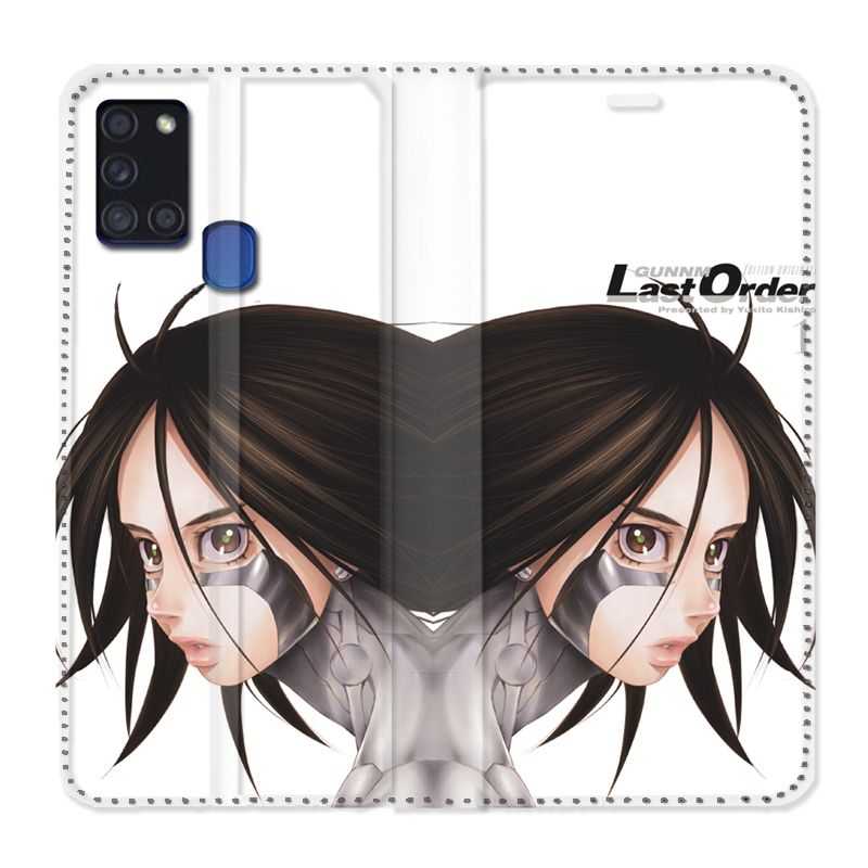 Housse cuir portefeuille pour Samsung Galaxy A21S Manga Gunm Gally