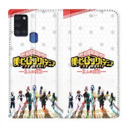 Housse cuir portefeuille pour Samsung Galaxy A21S Manga My Hero Academia Blanc