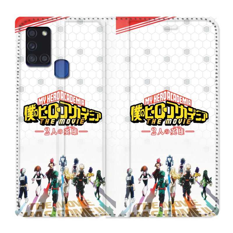 Housse cuir portefeuille pour Samsung Galaxy A21S Manga My Hero Academia Blanc