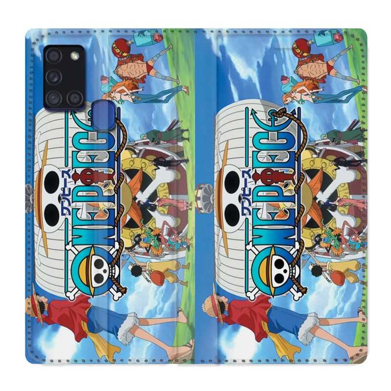 Housse cuir portefeuille pour Samsung Galaxy A21S Manga One Piece Sunny