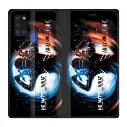 Housse cuir portefeuille pour Samsung Galaxy A21S Manga SAO sword Art Online Fight