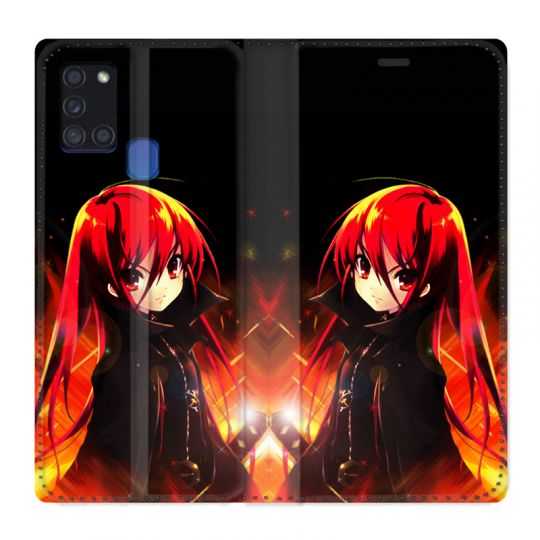 Housse cuir portefeuille pour Samsung Galaxy A21S Manga Shana