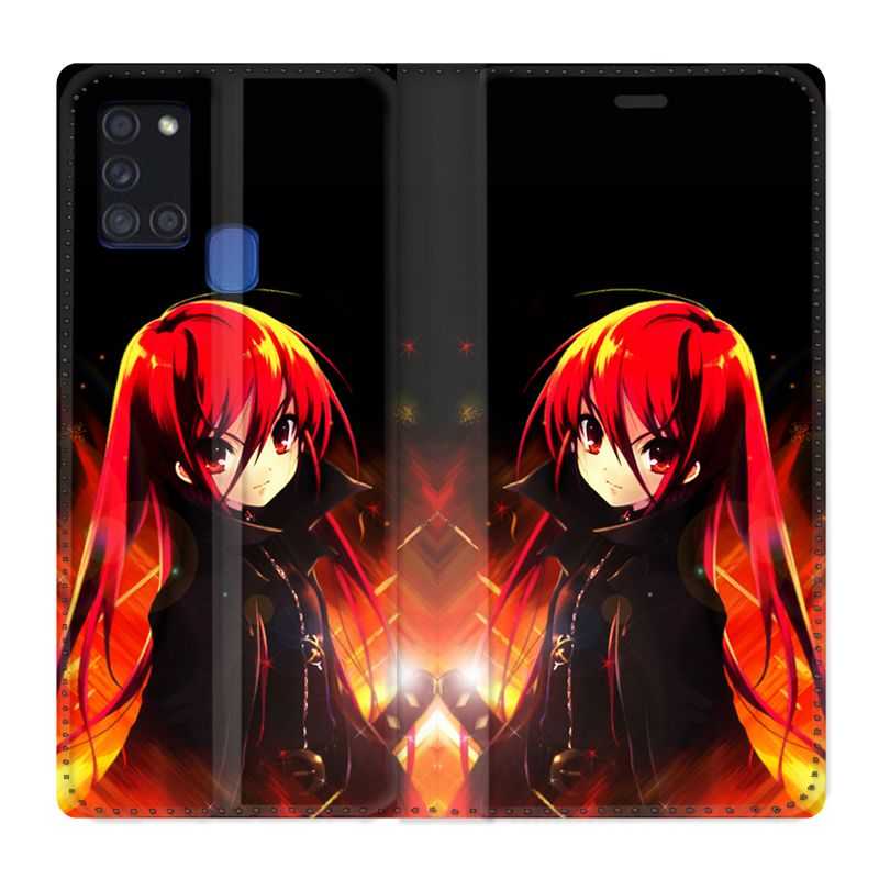 Housse cuir portefeuille pour Samsung Galaxy A21S Manga Shana