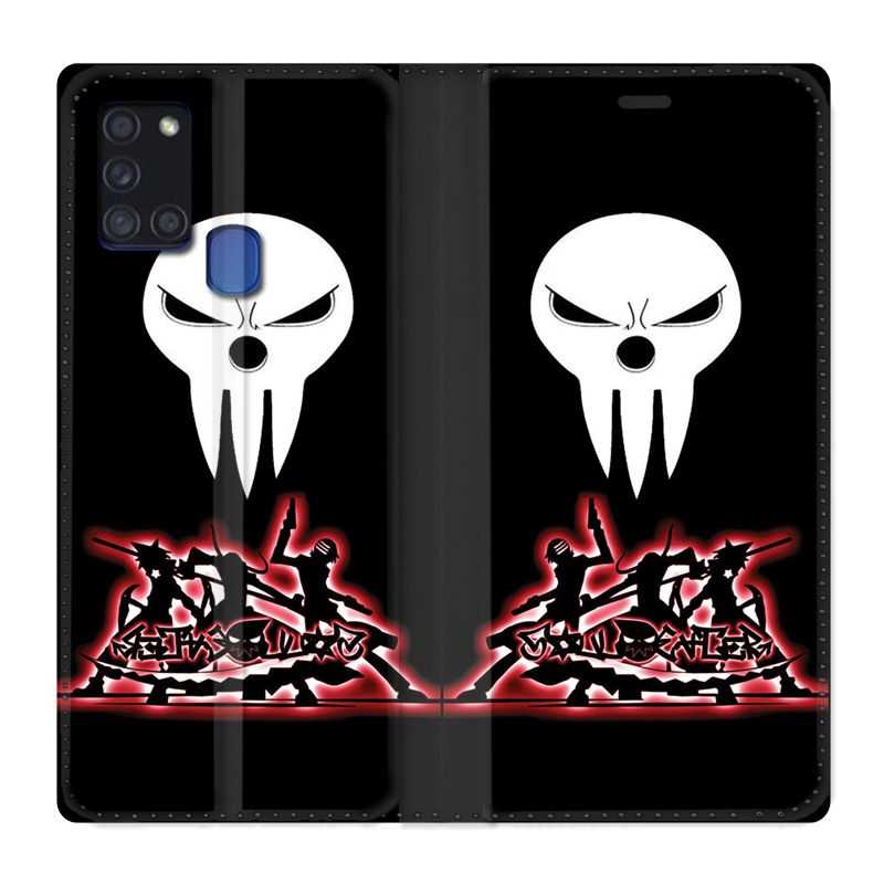 Housse cuir portefeuille pour Samsung Galaxy A21S Manga Soul Eater Noir