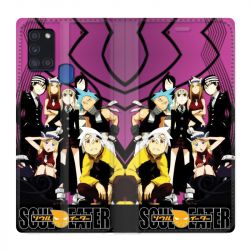 Housse cuir portefeuille pour Samsung Galaxy A21S Manga Soul Eater Violet