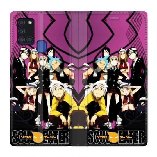 Housse cuir portefeuille pour Samsung Galaxy A21S Manga Soul Eater Violet