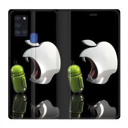 Housse cuir portefeuille pour Samsung Galaxy A21S Pomme Dent