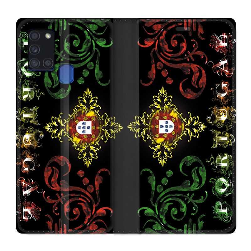 Housse cuir portefeuille pour Samsung Galaxy A21S Portugal Arabesque