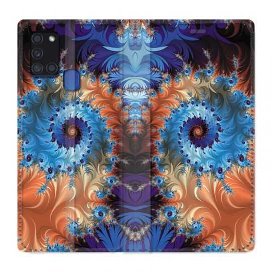 Housse cuir portefeuille pour Samsung Galaxy A21S Psychedelic Spirale