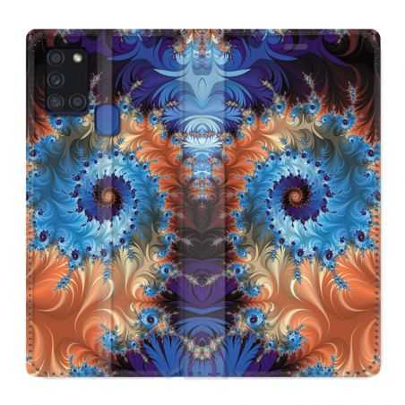 Housse cuir portefeuille pour Samsung Galaxy A21S Psychedelic Spirale