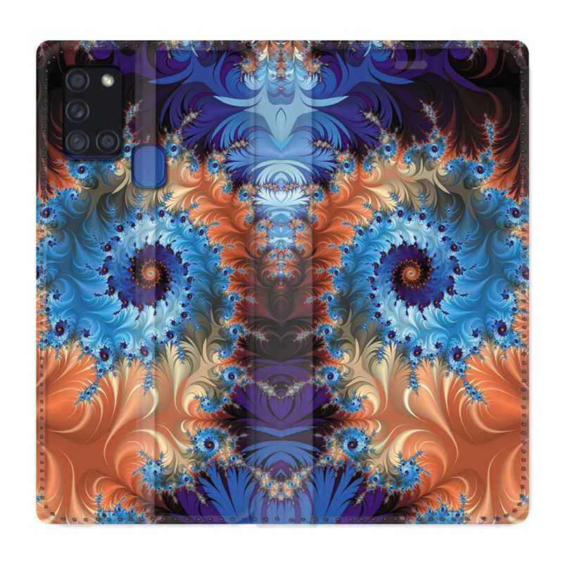 Housse cuir portefeuille pour Samsung Galaxy A21S Psychedelic Spirale