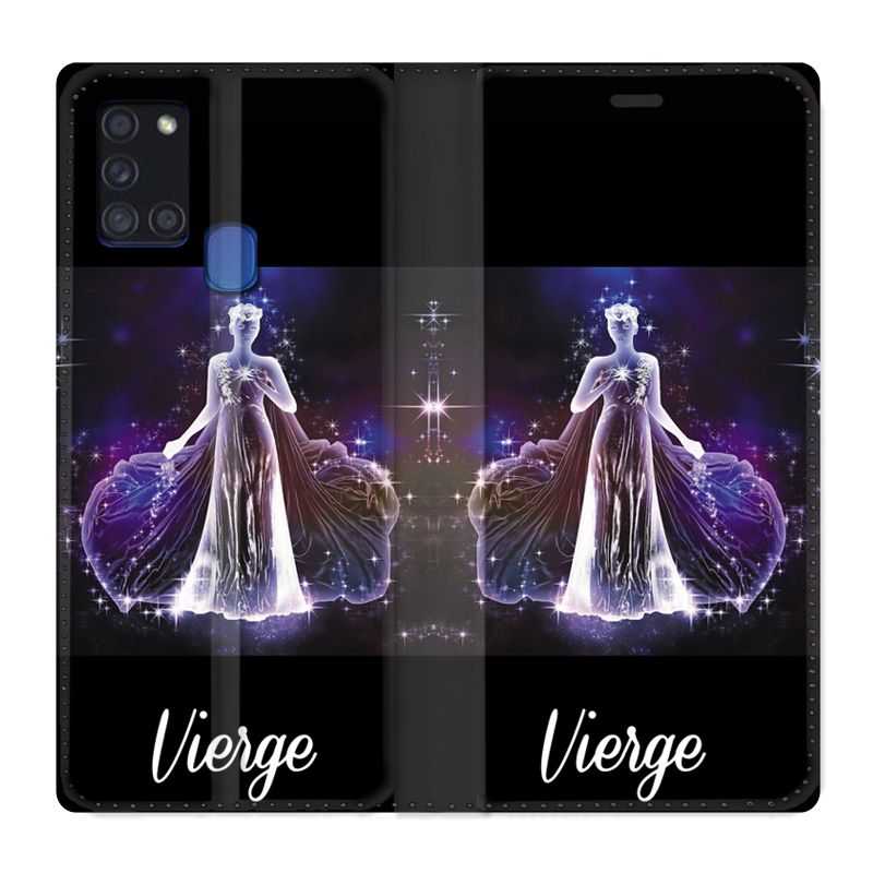 Housse cuir portefeuille pour Samsung Galaxy A21S Signe Zodiaque 2 Vierge
