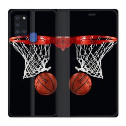Housse cuir portefeuille pour Samsung Galaxy A21S Panier Basket