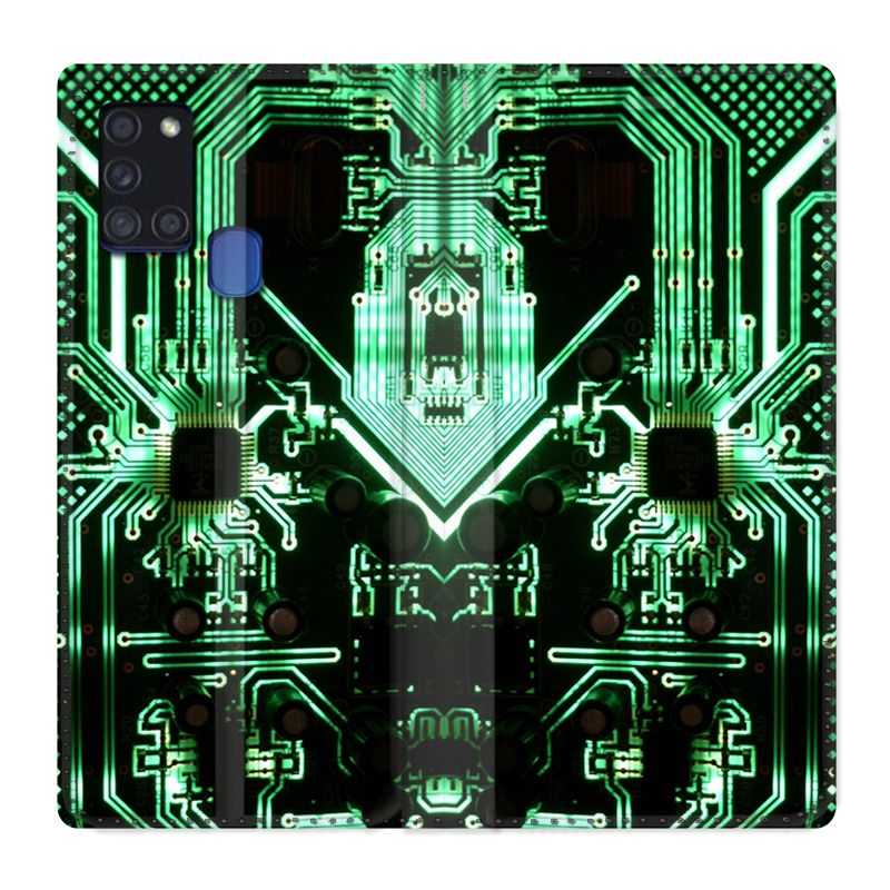 Housse cuir portefeuille pour Samsung Galaxy A21S Trompe Oeil Composant