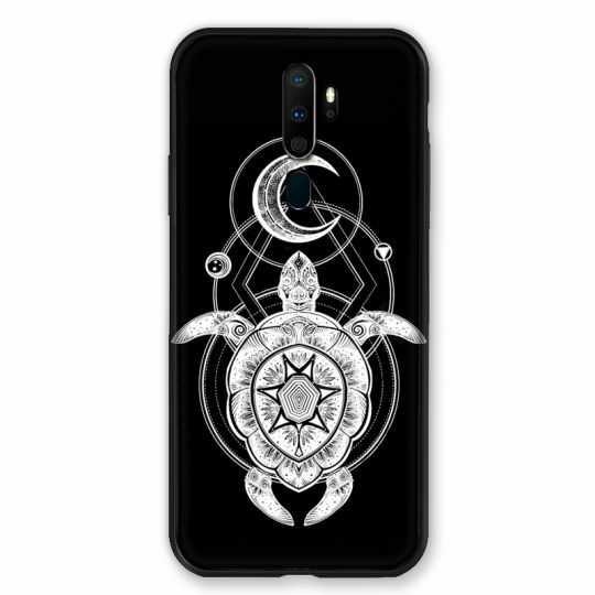 Coque pour Oppo A9 (2020) Animaux Maori Tortue Noir