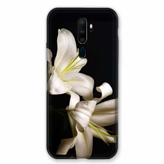 Coque pour Oppo A9 (2020) Fleur Lys Noir