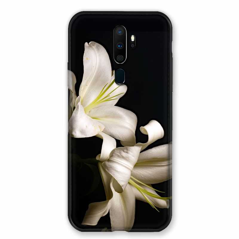 Coque pour Oppo A9 (2020) Fleur Lys Noir