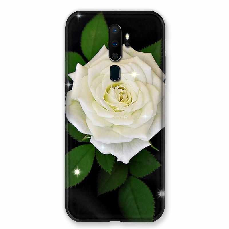 Coque pour Oppo A9 (2020) Fleur Rose Blanche