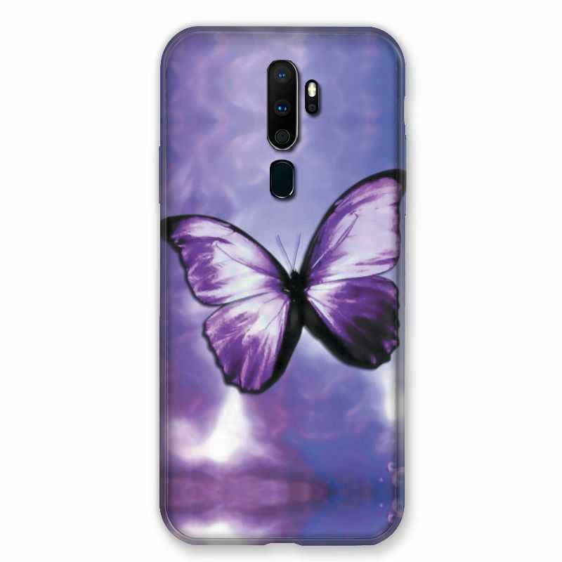 Coque pour Oppo A9 (2020) Papillon Violet et Blanc