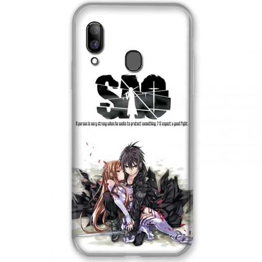 Coque pour Samsung Galaxy A20e Manga SAO sword Art Online blanc