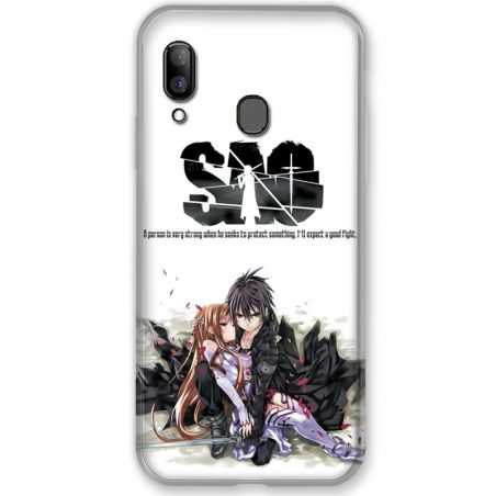Coque pour Samsung Galaxy A20e Manga SAO sword Art Online blanc