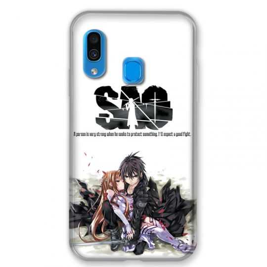 Coque pour Samsung Galaxy A40 Manga SAO sword Art Online blanc