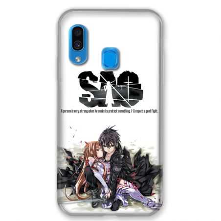 Coque pour Samsung Galaxy A40 Manga SAO sword Art Online blanc