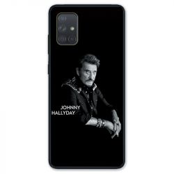 Coque pour Samsung Galaxy A51 4G Johnny Hallyday Noir