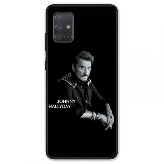 Coque pour Samsung Galaxy A51 4G Johnny Hallyday Noir