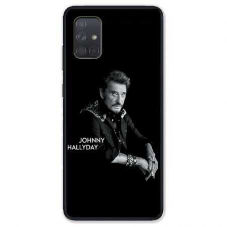 Coque pour Samsung Galaxy A51 4G Johnny Hallyday Noir