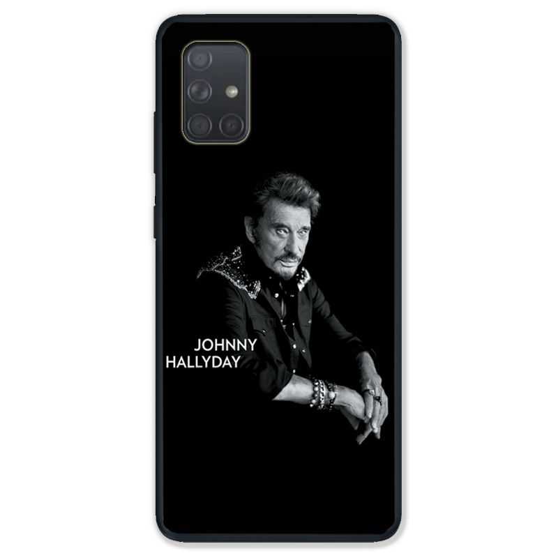 Coque pour Samsung Galaxy A51 4G Johnny Hallyday Noir