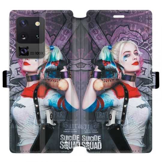 Housse cuir portefeuille pour Samsung Galaxy S20 Ultra Harley Quinn Batte
