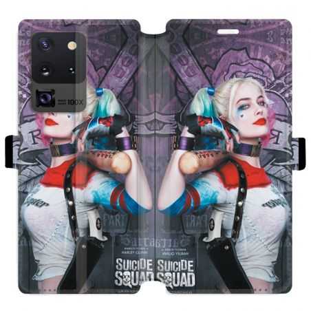 Housse cuir portefeuille pour Samsung Galaxy S20 Ultra Harley Quinn Batte