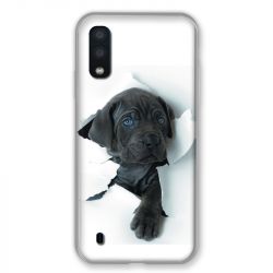 Coque pour Samsung Galaxy A01 Chien noir